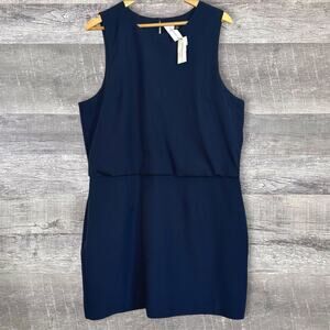 Banana Republic NEW Sculpted Blousant Waist Mini Dress Women 18 Navy Blue Preppy